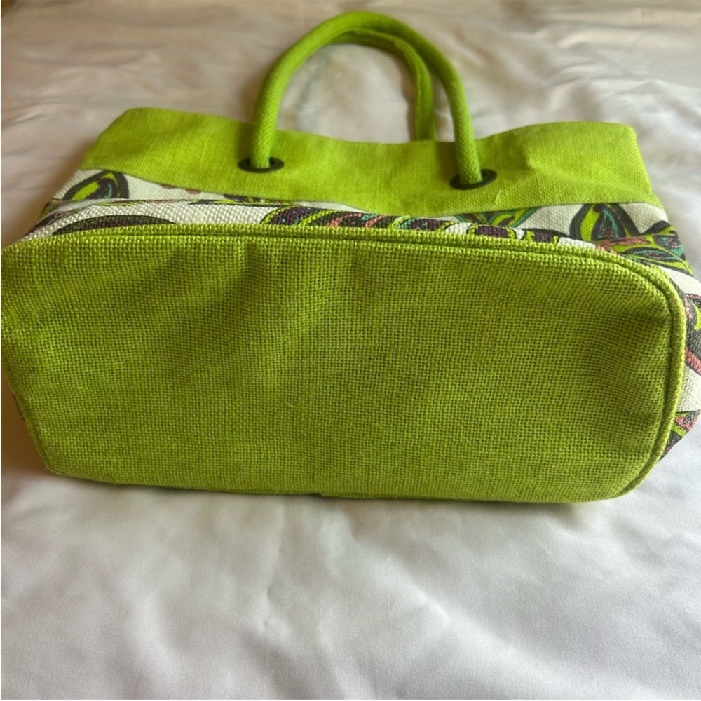 Green Paisley Print Tote Bag – Rope Handle – One Size - Picture 3 of 6